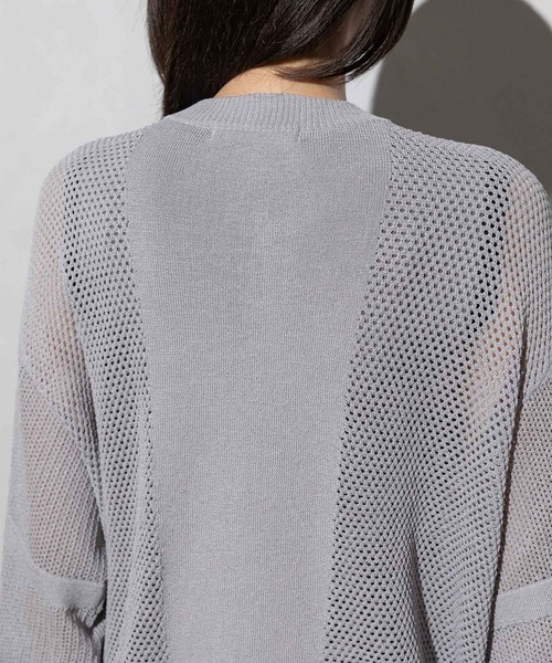 MARECHAL TERRE（マルシャルテル）の「ニットメッシュブルゾン（ブルゾン・レディース・ネイビー/ホワイト/ライトグレー/ブラック・MEDIUM）」の16枚目の写真