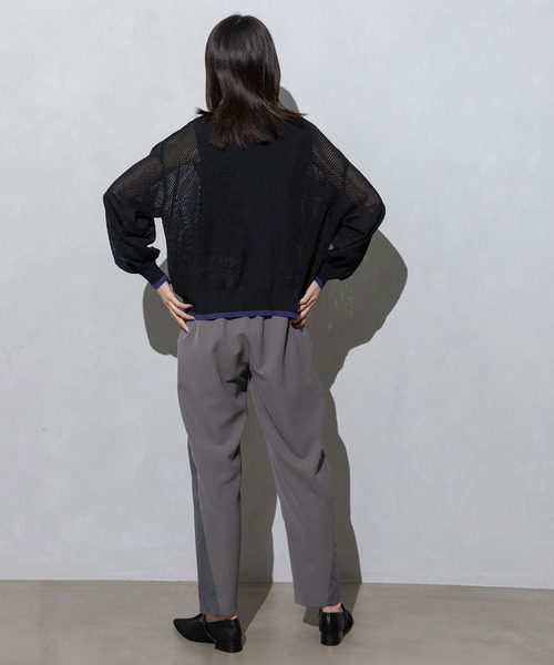 MARECHAL TERRE（マルシャルテル）の「ニットメッシュブルゾン（ブルゾン・レディース・ネイビー/ホワイト/ライトグレー/ブラック・MEDIUM）」の20枚目の写真