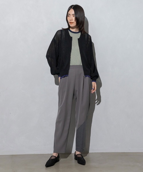 MARECHAL TERRE（マルシャルテル）の「ニットメッシュブルゾン（ブルゾン・レディース・ネイビー/ホワイト/ライトグレー/ブラック・MEDIUM）」の22枚目の写真