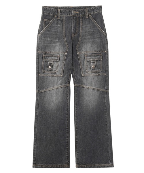 X-girl(エックスガール)の「FRONT POCKET DENIM PANTS(デニムパンツ・レディース・ブラック/インディゴブルー・S/M)」の13枚目の写真