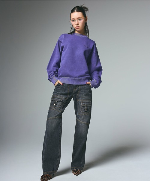 X-girl(エックスガール)の「FRONT POCKET DENIM PANTS(デニムパンツ・レディース・ブラック/インディゴブルー・S/M)」の15枚目の写真