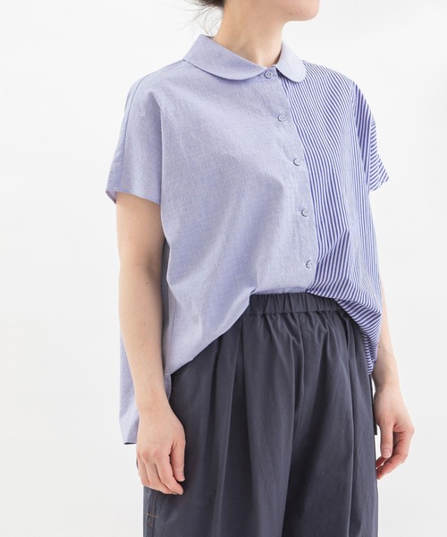 nop de nod(ノップドゥノッド)の「misc rondeフレンチスリーブブラウス(シャツ/ブラウス・レディース・スミクロ/オフホワイト/ライトブルー/ブラック・3)」の4枚目の写真