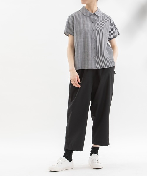 nop de nod(ノップドゥノッド)の「misc rondeフレンチスリーブブラウス(シャツ/ブラウス・レディース・スミクロ/オフホワイト/ライトブルー/ブラック・3)」の5枚目の写真