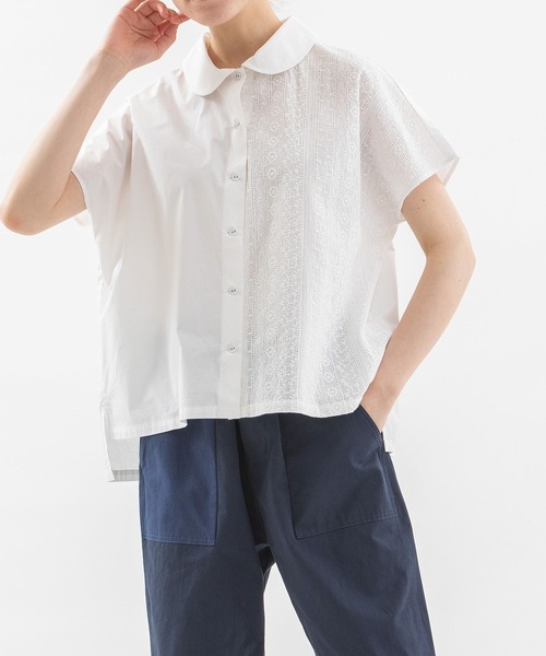 nop de nod(ノップドゥノッド)の「misc rondeフレンチスリーブブラウス(シャツ/ブラウス・レディース・スミクロ/オフホワイト/ライトブルー/ブラック・3)」の13枚目の写真