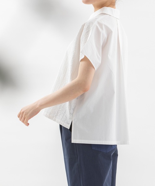 nop de nod(ノップドゥノッド)の「misc rondeフレンチスリーブブラウス(シャツ/ブラウス・レディース・スミクロ/オフホワイト/ライトブルー/ブラック・3)」の14枚目の写真