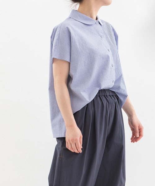nop de nod(ノップドゥノッド)の「misc rondeフレンチスリーブブラウス(シャツ/ブラウス・レディース・スミクロ/オフホワイト/ライトブルー/ブラック・3)」の19枚目の写真