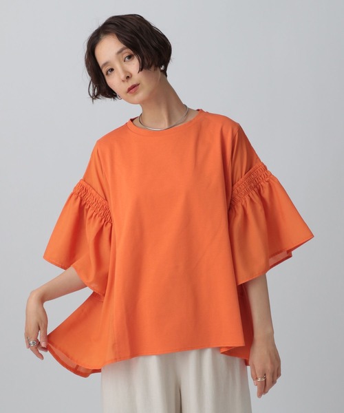 セール】異素材フリルチュニック 242848（Tシャツ/カットソー