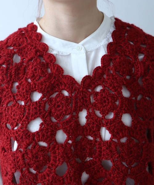 セール】ネパールハンドニット かぎ針レース ベスト（ベスト）｜bulle