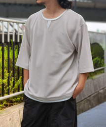 ikka | 【親子コーデ】キーネックレイヤード7分袖Tシャツ(Tシャツ/カットソー)