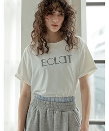 [接触冷感]配色スリーブ半袖ロゴTシャツ
