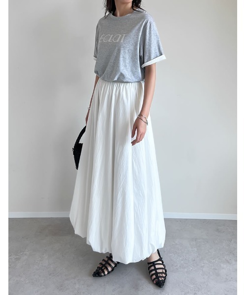 Re:EDIT（リエディ）の「[接触冷感]配色スリーブ半袖ロゴTシャツ（Tシャツ/カットソー・レディース・ブラック/ホワイト/ネイビー/グレー・MEDIUM/LARGE）」の12枚目の写真