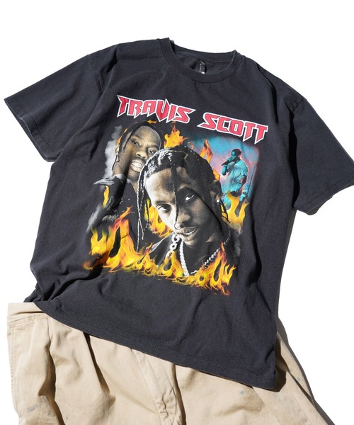 THRIFTY LOOK（スリフティールック）の「THRIFTY LOOK / スリフティールック THRIFTY "TRAVIS SCOTT" TEE トラヴィス・スコット ユーズド加工 HIPHOP ヒップホップTシャツ（Tシャツ/カットソー・メンズ・ブラック系その他/ブラック・LARGE/X-LARGE/MEDIUM）」の2枚目の写真