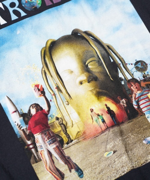 THRIFTY LOOK（スリフティールック）の「THRIFTY LOOK / スリフティールック THRIFTY "TRAVIS SCOTT" TEE トラヴィス・スコット ユーズド加工 HIPHOP ヒップホップTシャツ（Tシャツ/カットソー・メンズ・ブラック系その他/ブラック・LARGE/X-LARGE/MEDIUM）」の5枚目の写真