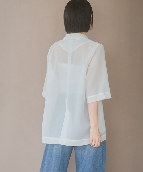 A part by(アパートバイ)の「メッシュWジャケット(テーラードジャケット・レディース・オレンジ系その他5/ブラック/ライトベージュ/オフホワイト・FREE)」の10枚目の写真