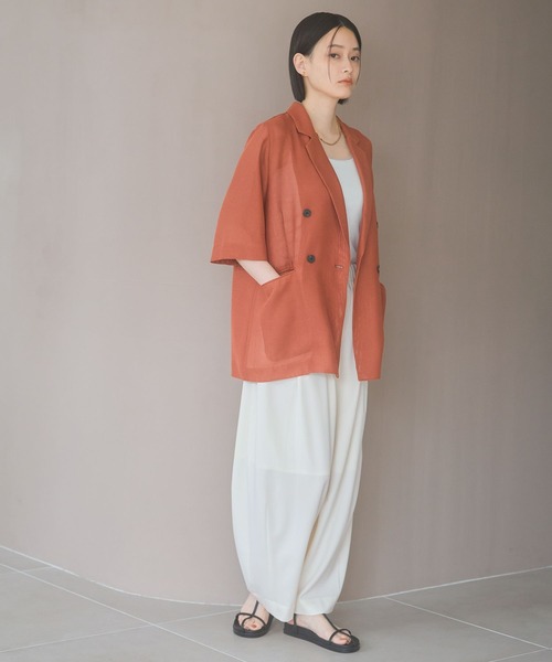 A part by(アパートバイ)の「メッシュWジャケット(テーラードジャケット・レディース・オレンジ系その他5/ブラック/ライトベージュ/オフホワイト・FREE)」の17枚目の写真