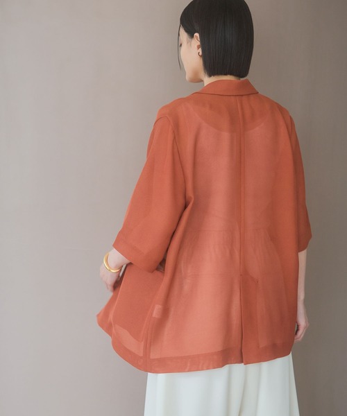 A part by(アパートバイ)の「メッシュWジャケット(テーラードジャケット・レディース・オレンジ系その他5/ブラック/ライトベージュ/オフホワイト・FREE)」の19枚目の写真