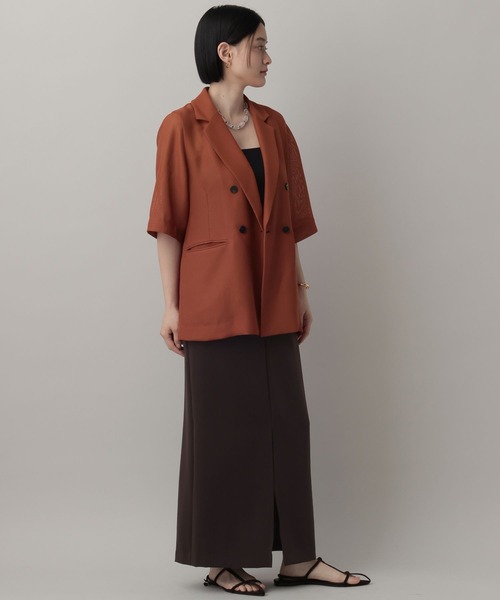 A part by(アパートバイ)の「メッシュWジャケット(テーラードジャケット・レディース・オレンジ系その他5/ブラック/ライトベージュ/オフホワイト・FREE)」の21枚目の写真