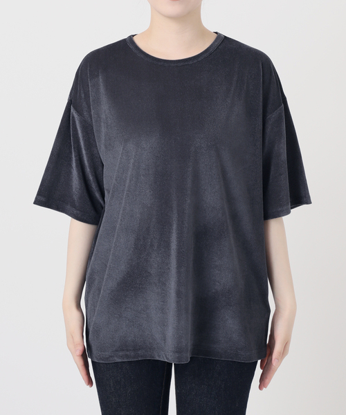 journal standard L'essage(ジャーナルスタンダードレサージュ)の「ベロアTシャツ(Tシャツ/カットソー・レディース・ネイビー/ベージュ/ブラウン・FREE)」の21枚目の写真