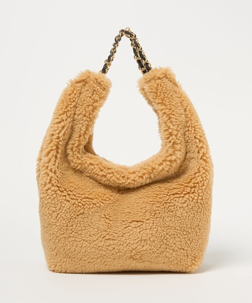 VIOLAd'ORO（ヴィオラドーロ）の「【一部別注】＜VIOLAd’ORO＞ELMO ボア チェーン ショルダーバッグ（ショルダーバッグ・レディース・ブラック/ベージュ・FREE）」の12枚目の写真