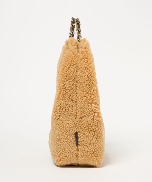 VIOLAd'ORO（ヴィオラドーロ）の「【一部別注】＜VIOLAd’ORO＞ELMO ボア チェーン ショルダーバッグ（ショルダーバッグ・レディース・ブラック/ベージュ・FREE）」の13枚目の写真