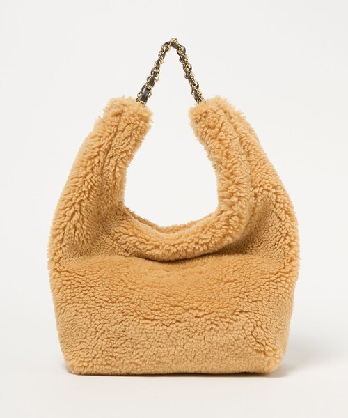 VIOLAd'ORO（ヴィオラドーロ）の「【一部別注】＜VIOLAd’ORO＞ELMO ボア チェーン ショルダーバッグ（ショルダーバッグ・レディース・ブラック/ベージュ・FREE）」の14枚目の写真