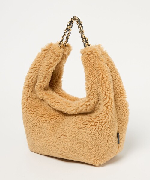 VIOLAd'ORO（ヴィオラドーロ）の「【一部別注】＜VIOLAd’ORO＞ELMO ボア チェーン ショルダーバッグ（ショルダーバッグ・レディース・ブラック/ベージュ・FREE）」の15枚目の写真