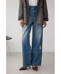 【在庫限り】ダメージジーンズ　クラッシュデニム　アズールバイマウジー 人気　M VINTAGE HEM DAMAGE DENIM/ビンテージヘムダメージデニム｜MEN