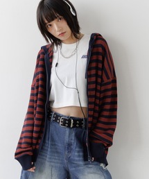 PBLIM | 《UNISEX》ボーダーメッシュパーカー(パーカー)