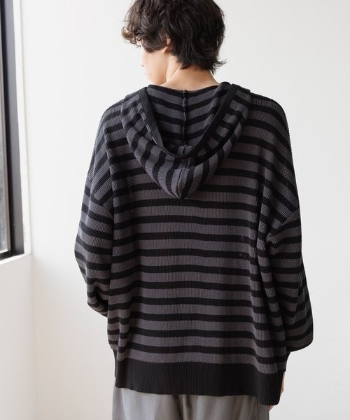 セール】《UNISEX》ボーダーメッシュパーカー（パーカー