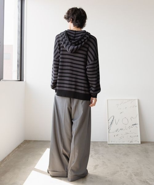 セール】《UNISEX》ボーダーメッシュパーカー（パーカー