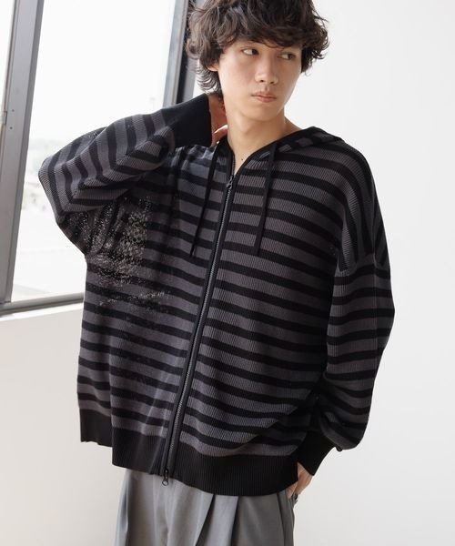 メッシュパーカー ボーダー naptime UNISEX》ボーダーメッシュパーカー（パーカー）｜PBLIM（ページ