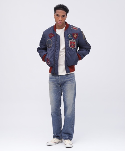 AVIREX（アヴィレックス）の「《VINTAGE LINE》MA-1 "TOP GUN CUSTOM"/ MA-1 "トップガン カスタム" / AVIREX / アヴィレックス（MA-1・メンズ・セージグリーン/ロイヤルブルー・XX-LARGE/MEDIUM/LARGE/X-LARGE）」の6枚目の写真