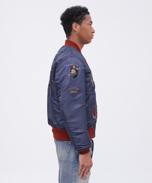 AVIREX（アヴィレックス）の「《VINTAGE LINE》MA-1 "TOP GUN CUSTOM"/ MA-1 "トップガン カスタム" / AVIREX / アヴィレックス（MA-1・メンズ・セージグリーン/ロイヤルブルー・XX-LARGE/MEDIUM/LARGE/X-LARGE）」の10枚目の写真