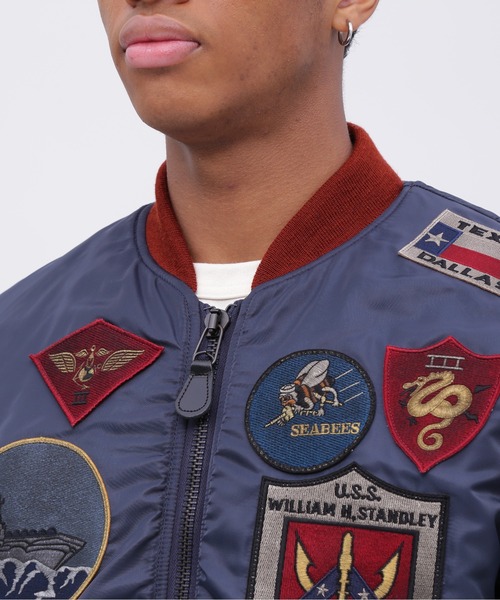 AVIREX（アヴィレックス）の「《VINTAGE LINE》MA-1 "TOP GUN CUSTOM"/ MA-1 "トップガン カスタム" / AVIREX / アヴィレックス（MA-1・メンズ・セージグリーン/ロイヤルブルー・XX-LARGE/MEDIUM/LARGE/X-LARGE）」の11枚目の写真