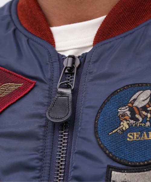 AVIREX（アヴィレックス）の「《VINTAGE LINE》MA-1 "TOP GUN CUSTOM"/ MA-1 "トップガン カスタム" / AVIREX / アヴィレックス（MA-1・メンズ・セージグリーン/ロイヤルブルー・XX-LARGE/MEDIUM/LARGE/X-LARGE）」の12枚目の写真