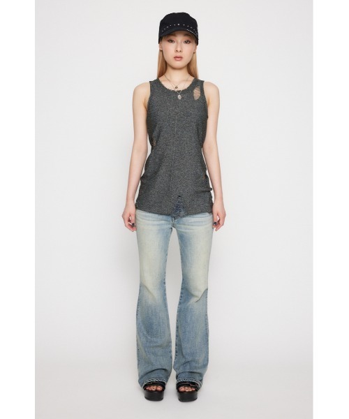 LAGUA GEM（ラグアジェム）の「EASY KNIT タンクトップ（タンクトップ・レディース・アイボリー/ブラック系その他2/カーキ・FREE）」の12枚目の写真