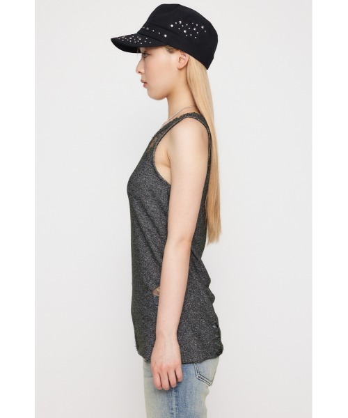 LAGUA GEM（ラグアジェム）の「EASY KNIT タンクトップ（タンクトップ・レディース・アイボリー/ブラック系その他2/カーキ・FREE）」の13枚目の写真