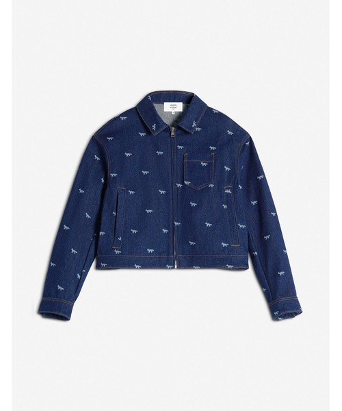 ZIPPED CROPPED DENIM JACKET