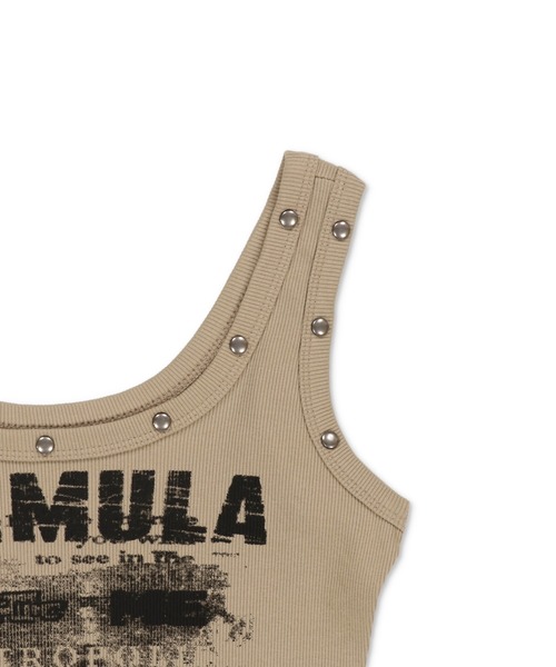 SPINNS（スピンズ）の「【セットアイテム】チョーカー付きテレコリブタンクトップ/スタッズ（タンクトップ・レディース・ブラック/ホワイト/カーキ/ピンク・ONESIZE）」の6枚目の写真