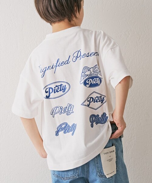 CIAOPANIC TYPY（チャオパニックティピー）の「【KIDS】【男女兼用】アソートプリントマルシェTEE（Tシャツ/カットソー・キッズ・ホワイト/ブラック/ベージュ/ブルー/アイボリー/ボルドー/オフホワイト/グレー/ベージュ系その他/ブルー系その他/バーガンディー/ホワイト系その他2/ホワイト系その他3/ホワイト系その他/グレー系その他・110/130/150）」の4枚目の写真