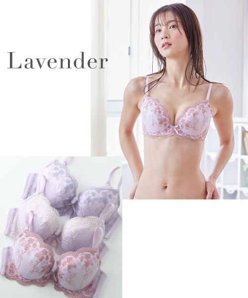 フラワーレースブラジャー3枚組（トリンプ）（A70～E80）（ブラジャー