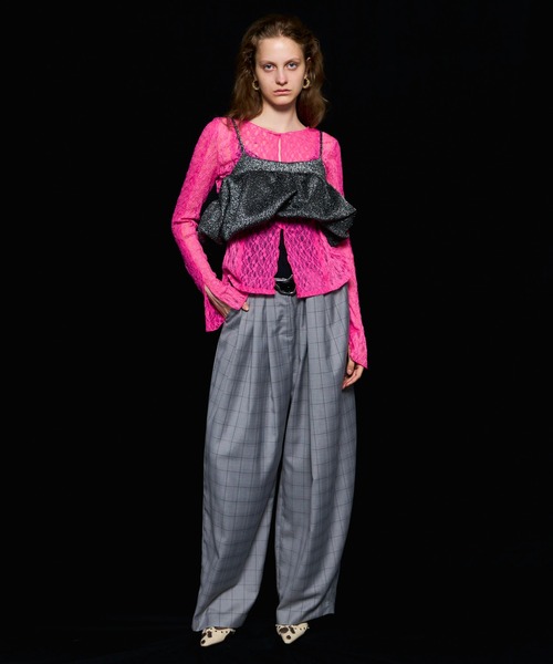 MAISON SPECIAL（メゾンスペシャル）の「Lace Tops/レーストップス（Tシャツ/カットソー・レディース・ホワイト/チャコールグレー/ブラック/ピンク/ライム・FREE）」の16枚目の写真