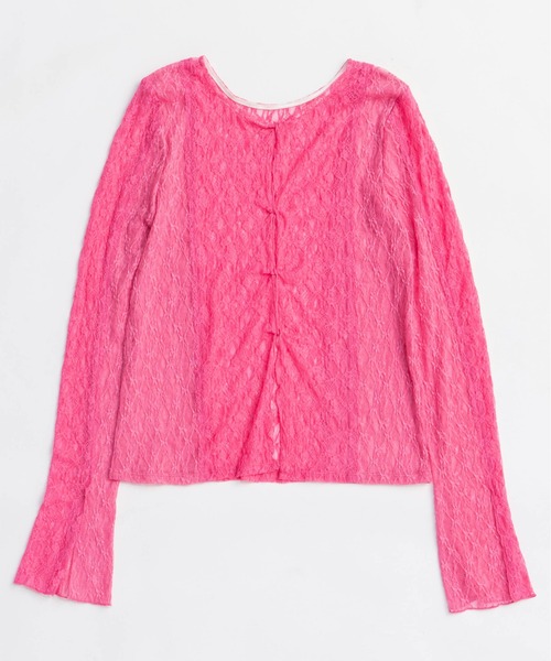 MAISON SPECIAL（メゾンスペシャル）の「Lace Tops/レーストップス（Tシャツ/カットソー・レディース・ホワイト/チャコールグレー/ブラック/ピンク/ライム・FREE）」の21枚目の写真