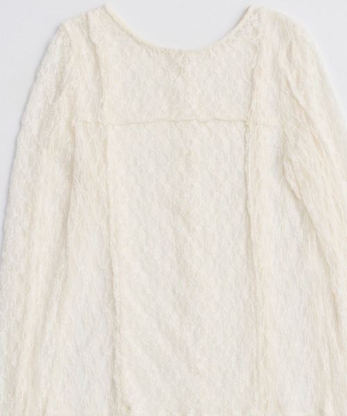 MAISON SPECIAL（メゾンスペシャル）の「Lace Tops/レーストップス（Tシャツ/カットソー・レディース・ホワイト/チャコールグレー/ブラック/ピンク/ライム・FREE）」の9枚目の写真