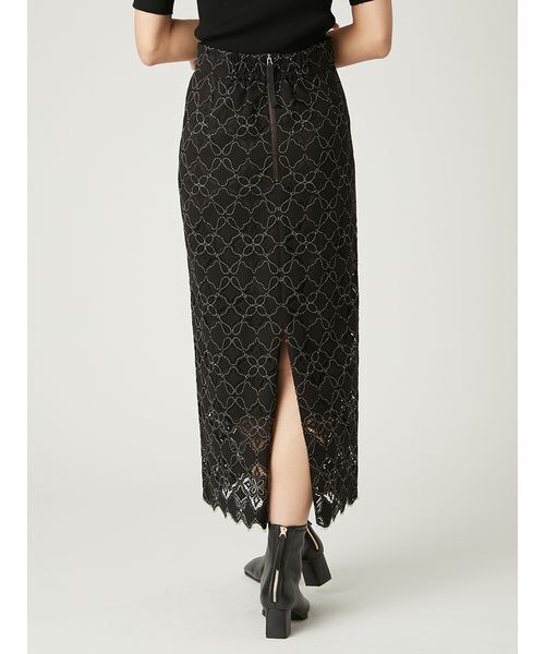 FRAY I.D(フレイアイディー)の「コードバイカラーレースタイトスカート(スカート・レディース・ブラック/ホワイト/ブラウン・0/1)」の5枚目の写真