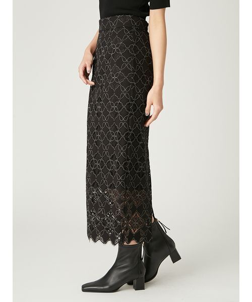 FRAY I.D(フレイアイディー)の「コードバイカラーレースタイトスカート(スカート・レディース・ブラック/ホワイト/ブラウン・0/1)」の6枚目の写真