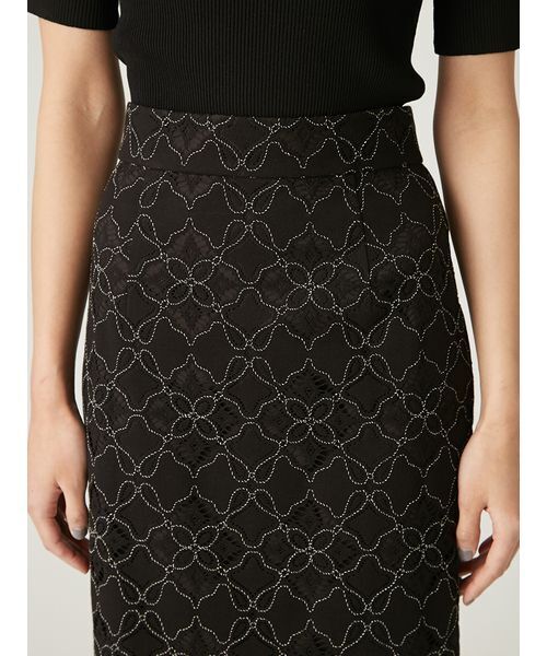 FRAY I.D(フレイアイディー)の「コードバイカラーレースタイトスカート(スカート・レディース・ブラック/ホワイト/ブラウン・0/1)」の7枚目の写真