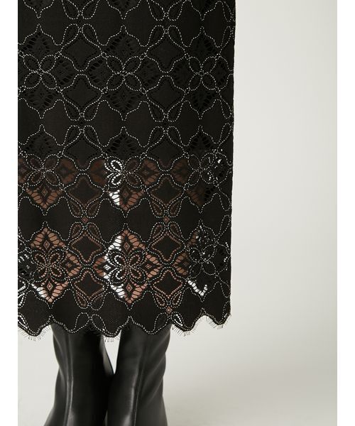 FRAY I.D(フレイアイディー)の「コードバイカラーレースタイトスカート(スカート・レディース・ブラック/ホワイト/ブラウン・0/1)」の9枚目の写真