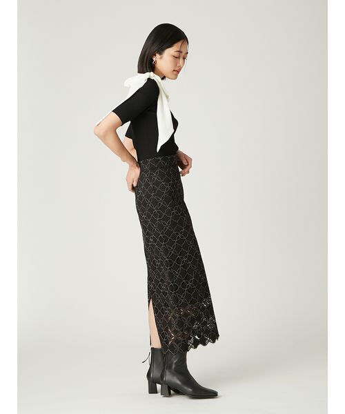 FRAY I.D(フレイアイディー)の「コードバイカラーレースタイトスカート(スカート・レディース・ブラック/ホワイト/ブラウン・0/1)」の16枚目の写真