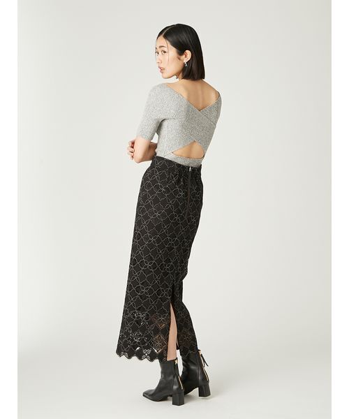 FRAY I.D(フレイアイディー)の「コードバイカラーレースタイトスカート(スカート・レディース・ブラック/ホワイト/ブラウン・0/1)」の19枚目の写真